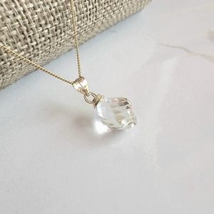 ROCK CRYSTAL Necklace Minimalist Crystal Gemstone CLEAR